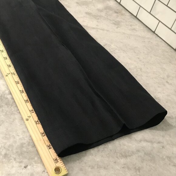 New J Crew Linen Pants Womens Tall 4 Black Wide Leg Trouser Business Formal - Picture 9 of 9